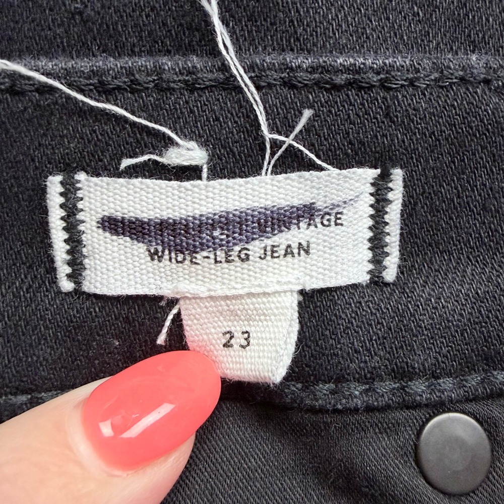 NWOT Madewell Women's Perfect Vintage Wide-Leg Jean Black Rinse Wash Size 23 - Picture 8 of 13